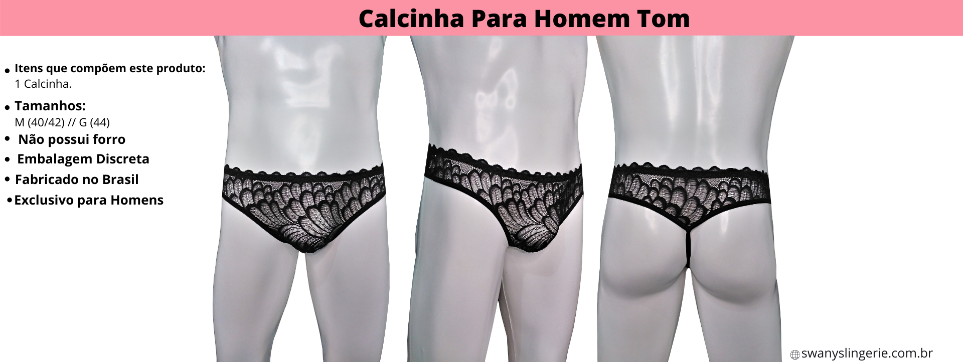 Calcinha Masculina Micro Fio Tom